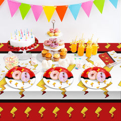 Plastic table cover for birthday party with cartoon design