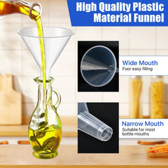 Large 4.7x5.2 inch plastic funnel with long spout