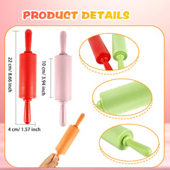 Plastic handle rolling pin safe for kids and easy to clean