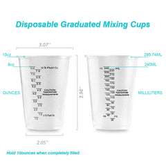 8oz graduation marks on plastic measuring cups