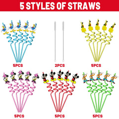 Plastic reusable straws for children's celebrations