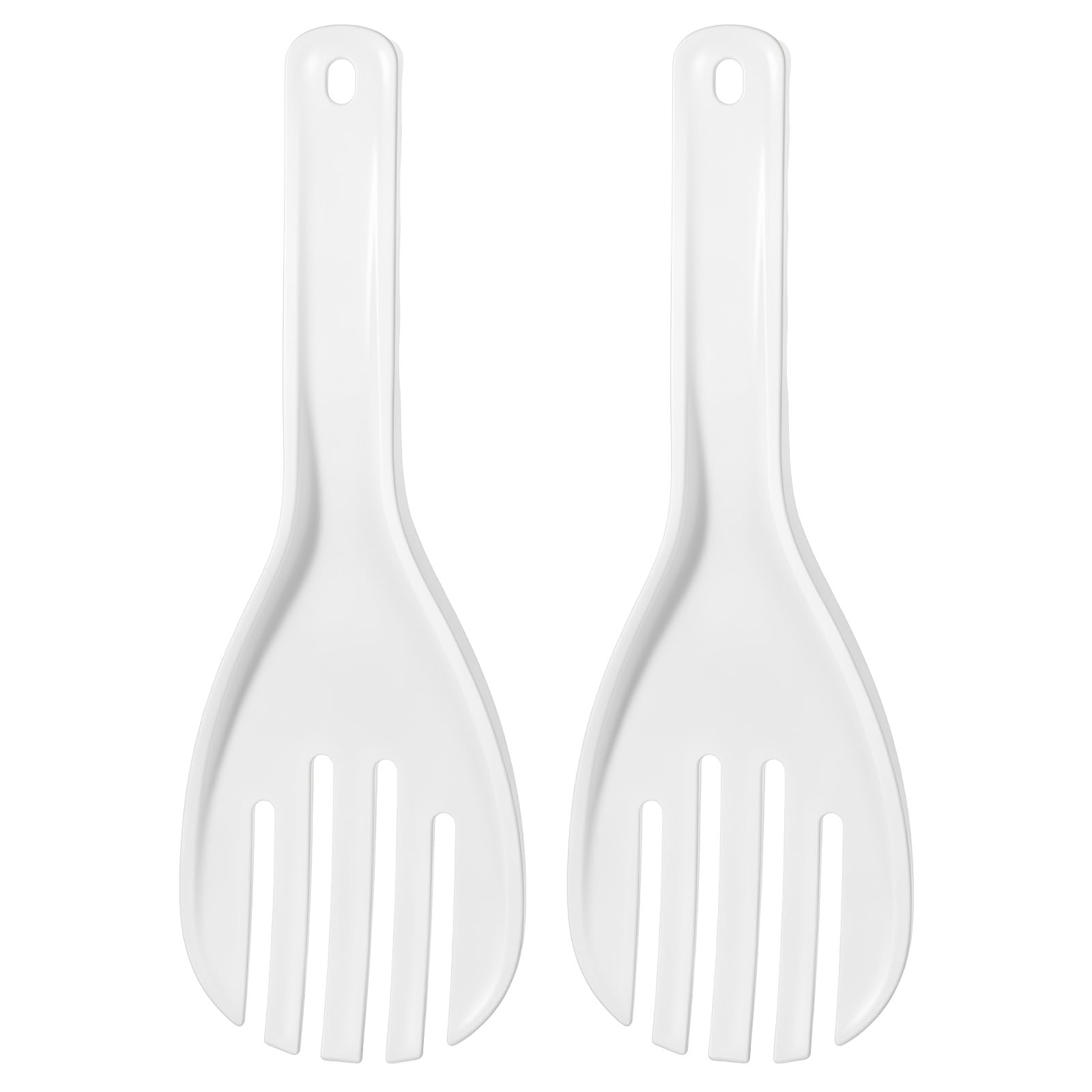 Plastic Rice Spatula fork-like scooper 2 piece white set