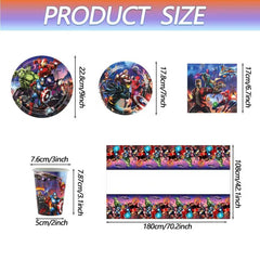 Plates in two sizes from Avengers party set