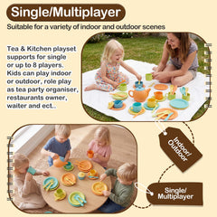Durable plastic stackable kitchen dishes in orange yellow green blue
