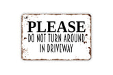 Driveway sign metal tin front view