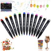 Plfawu acrylic wine glass markers set with 12 colors