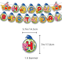 Plim Plim Birthday Party Decorations Kit cupcake toppers 12