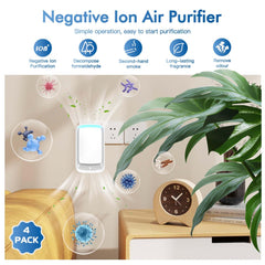 Plug in air ionizer wall outlet design white color