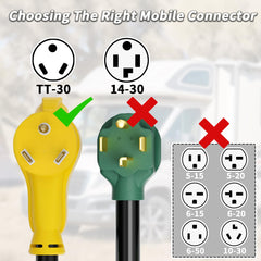 Outdoor yellow rv power cord 50 ft 30A 125V