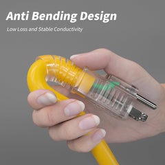 PlugSaf outdoor extension cord with three outlets in yellow