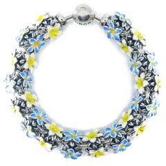 Sterling silver 925 enamel Plumeria bead charm