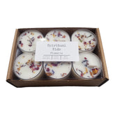 Plumeria Natural 12 Count Soy Wax Tealights with Dried Flowers