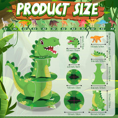 Three tier dinosaur cake stand multicolor design