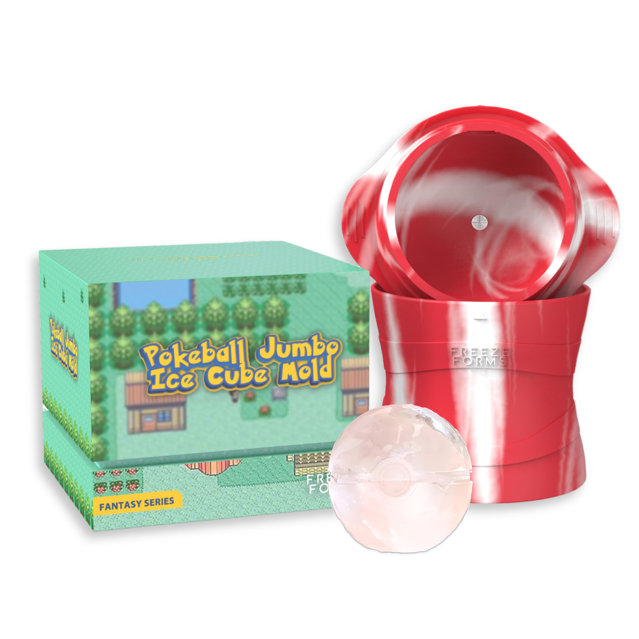 Pokeball shaped jumbo ice mold by Food Grace silicone