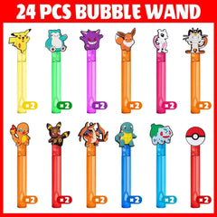 Pokemon Birthday Party Favors bubble wands with 5 colors and 12 patterns