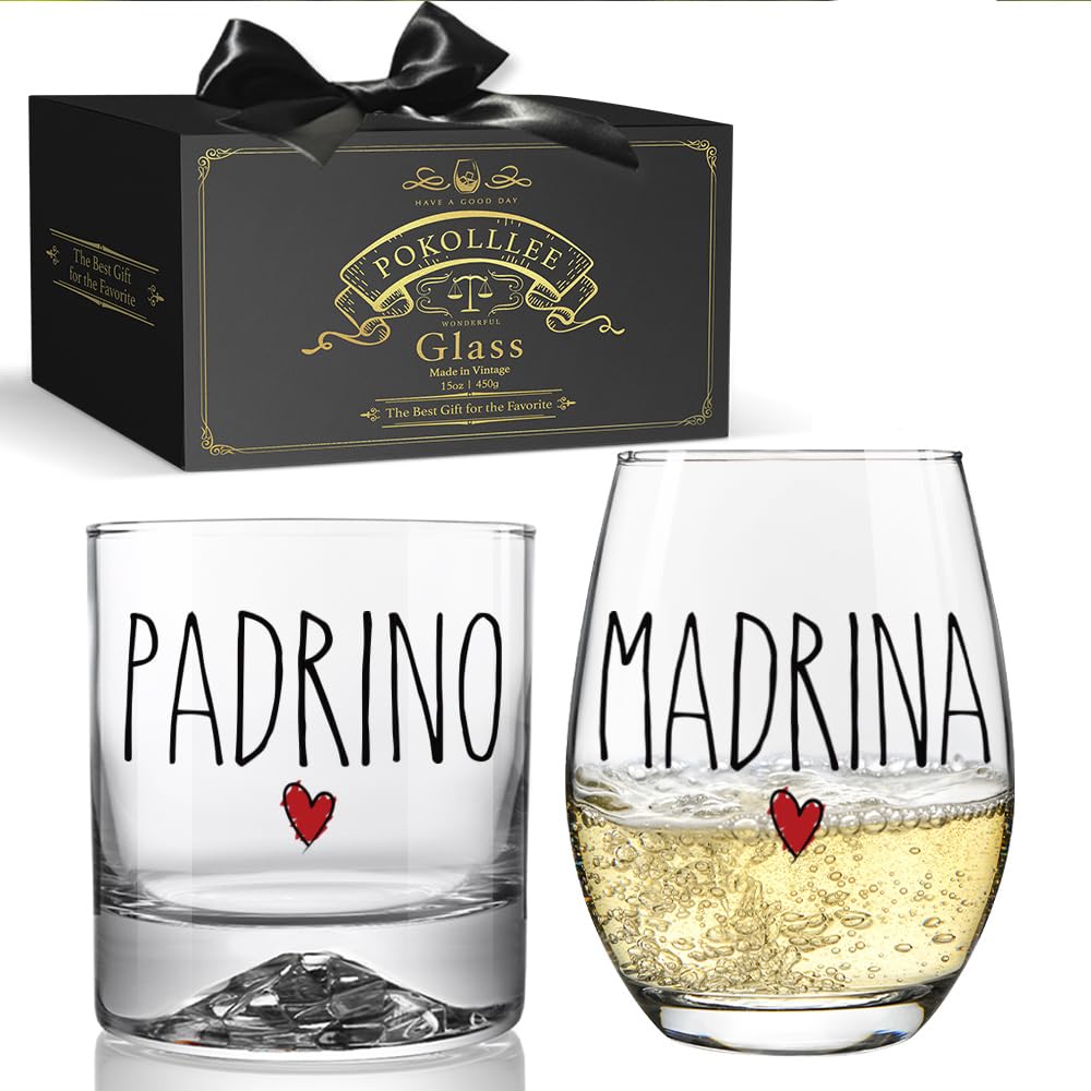 Pokolllee Padrinos Madrina Proposal Wine Glass Set product image