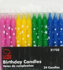 Polka Dot Stars birthday candles bulk pack of 192 for bakery and restaurant