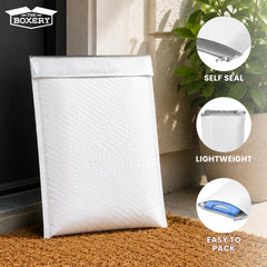 White exterior poly bubble mailers for branding and packaging