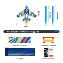 Kite with handle and line for easy setup