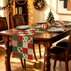 Bright colors and patterns holiday table decor
