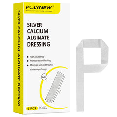 POLYNEW Silver Calcium Alginate Dressing 0.8x12 inch six pack