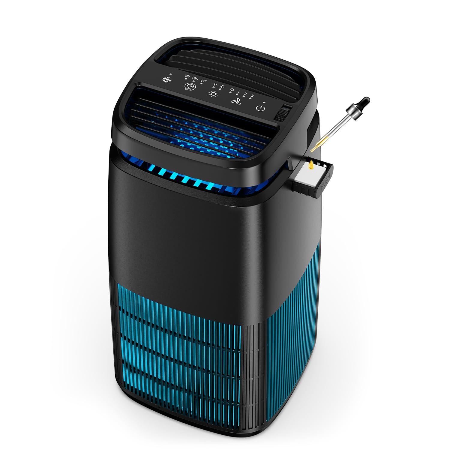 POMORON MJ002H black air purifier with ionizer and diffuser