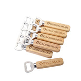 Pongs 10 wooden bottle openers engraved for Groomsman and Best Man