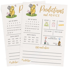 Classic Pooh themed baby shower game cards