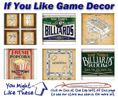 Pool room sign showcasing custom name for decor