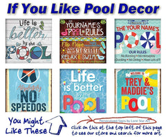 Easy hanging pool sign with two screw holes