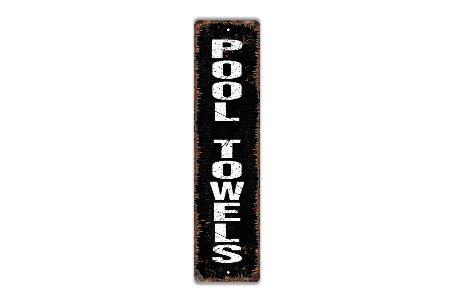 Pool Towels Vertical Metal Street Sign Plaque product closeup