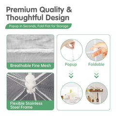 Nylon mesh with stainless steel frames for durability
