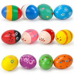 POPLAY wooden egg shakers 12PCS pack for babies and kids