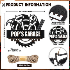 Pops garage sign metal wall decor