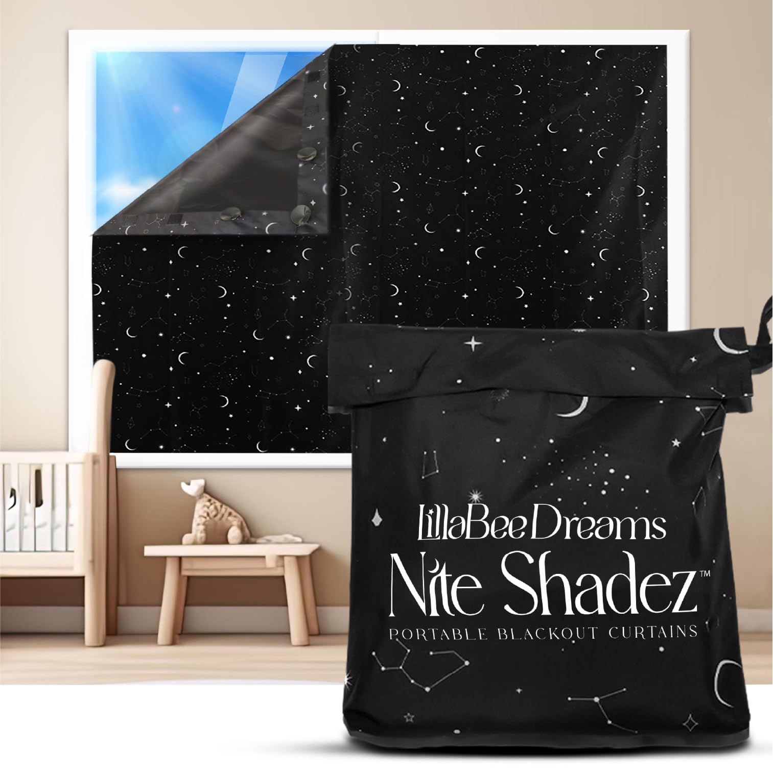Portable blackout curtains travel use