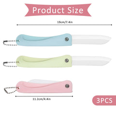 Portable ceramic paring knife 3pc folded 11.2 cm