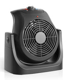 Front view of portable electric space heater with 2 in 1 heater fan combo