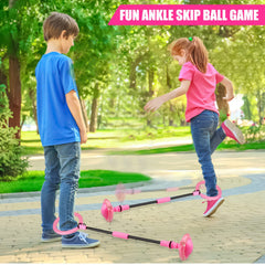 Portable foldable skip ball toy for kids