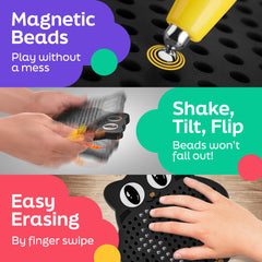 Surface shows magnetic beads drawn by the stylus
