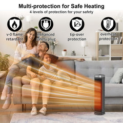 Portable Space Heater with 70 degree oscillation for even warmth