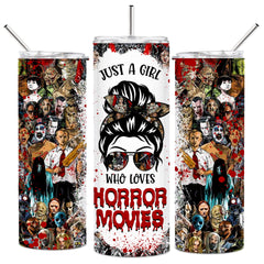 Posh Soiree horror tumbler 20oz with lid