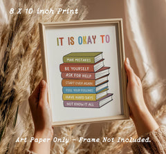 SEL classroom decor Japrex It's Okay To Feel Print 8x10