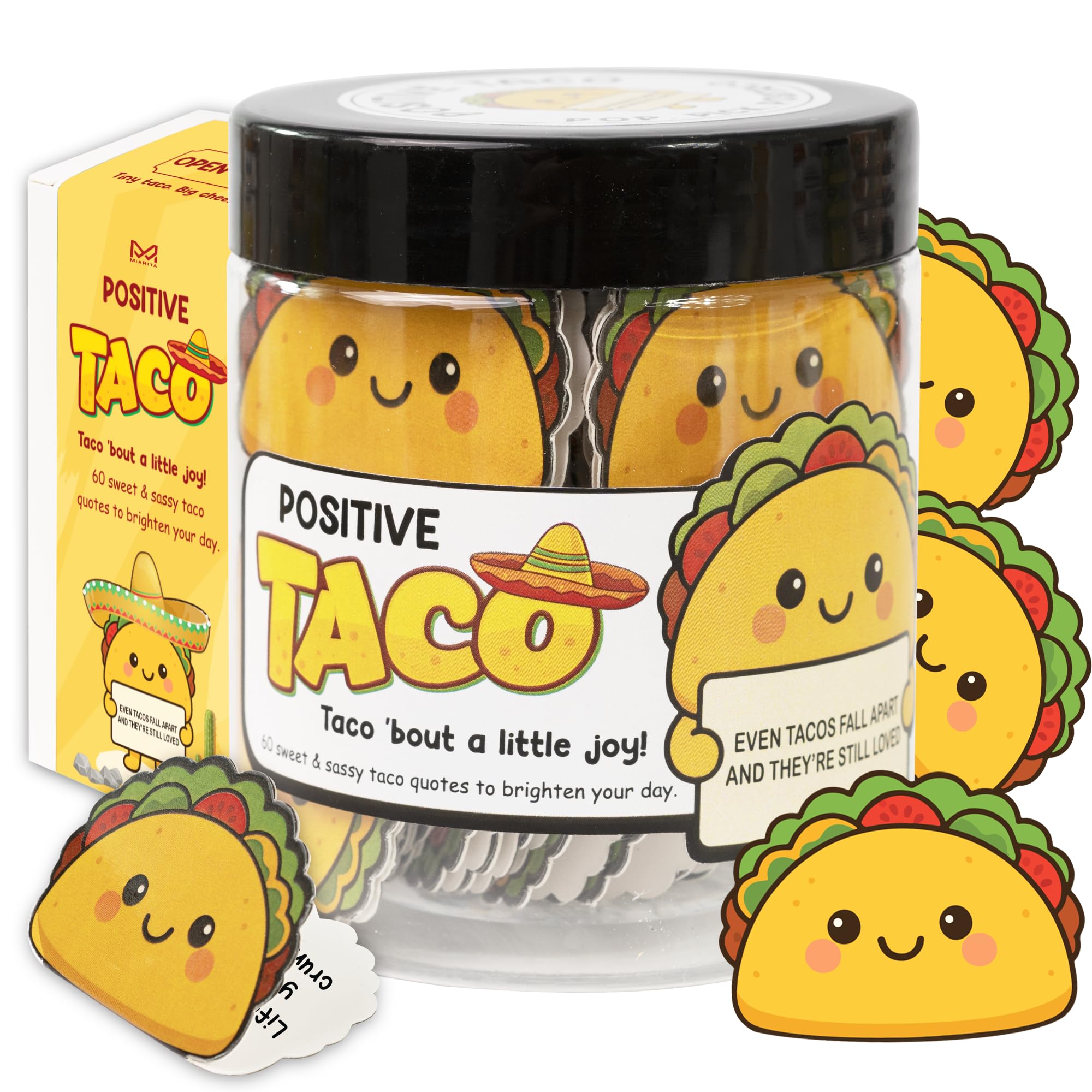 Positive Taco Jar with 60 affirmation cards for gifting