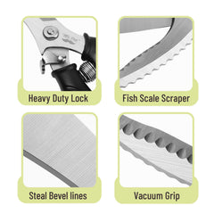 Ergonomic non-slip handle on poultry shears