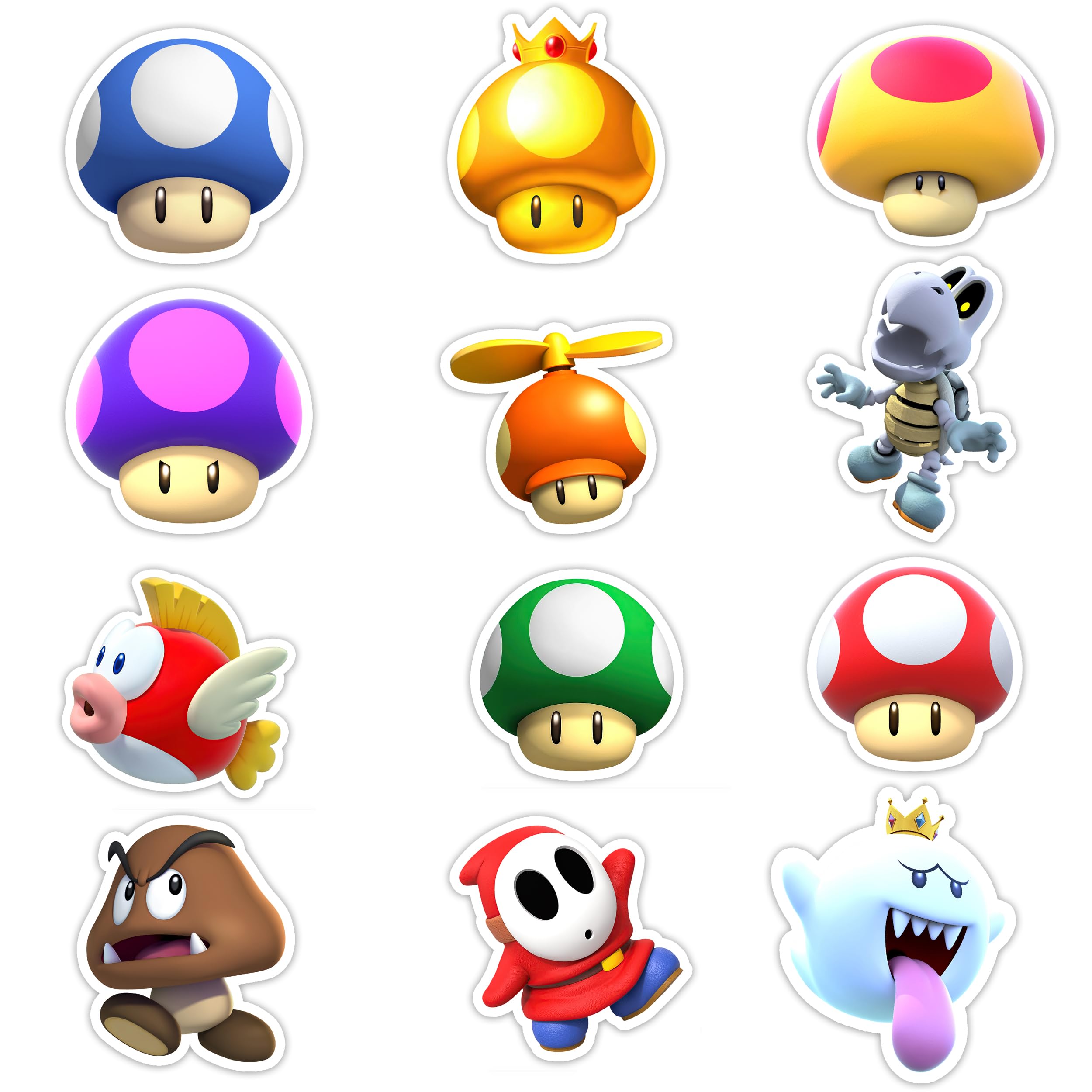 Pounchi Gaming Mushroom Fridge Magnets set of 12 on fridge