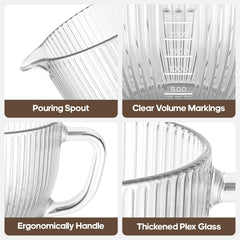 Pour spout glass bowl for KitchenAid mixer with handle