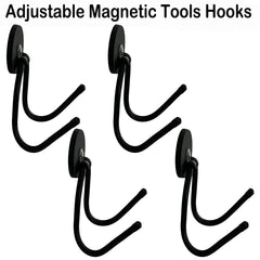 Power Tool Organizer Rack with magnetic hooks in use