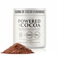 Powered X Plants High Flavanol Cocoa Powder bottle label