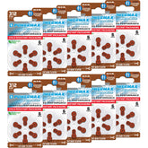 Powermax 312 hearing aid batteries brown tab