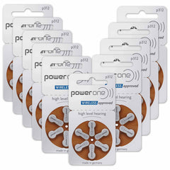 Powerone P312 hearing aid batteries 60 count package